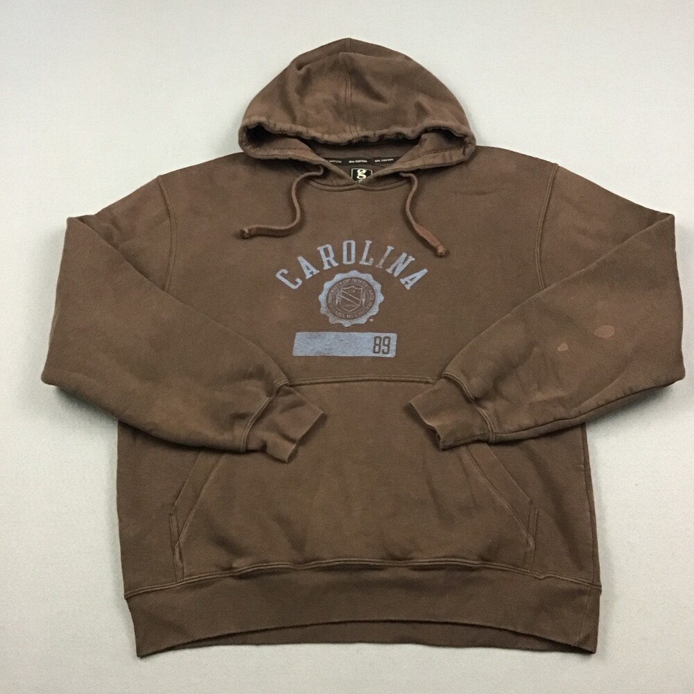 North Carolina Tar Heels Hoodie Men Medium Brown Gear For Sports Big Cotton *